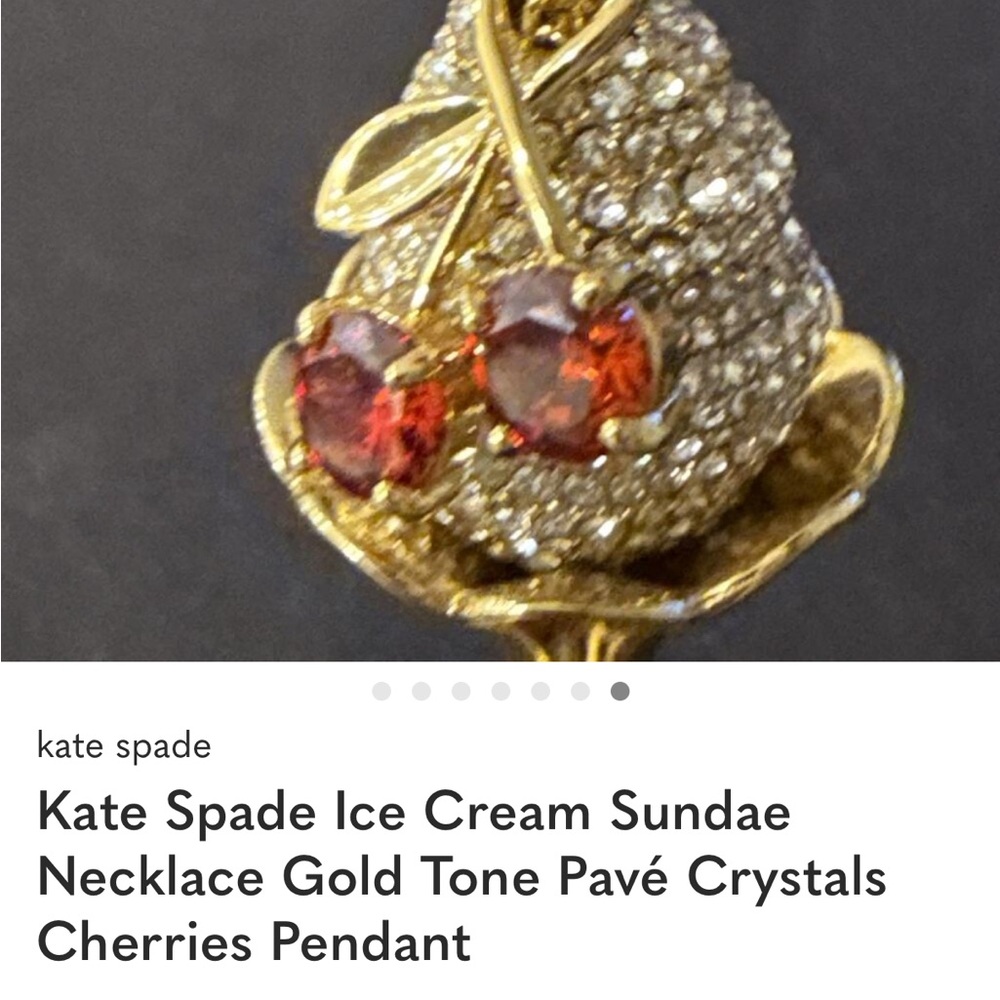 NWT kate spade Gold Necklace with Red and White Accents - Picture 7 of 8